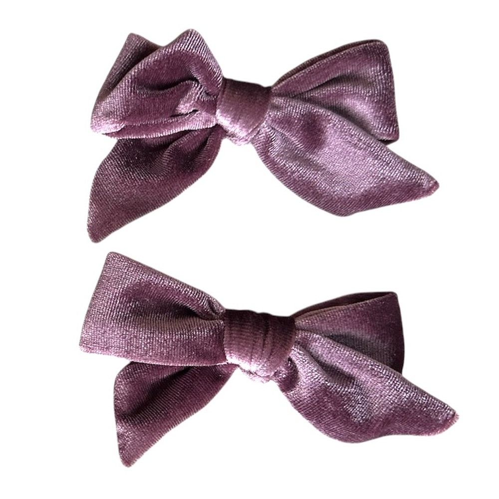 Velvet Bows Hair Clips Set of 2 NEW
